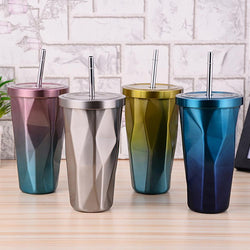 Double Wall Angled Metal Travel Cup