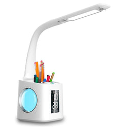 LED Desk Lamp with USB Charging Port and Calendar
