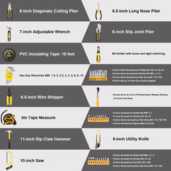168 Piece Essential Hand Tool Set