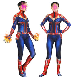 New 3D Women Girls Movie Version Captain Marvel Carol Danvers Cosplay Costume
