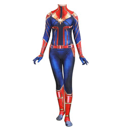 New 3D Women Girls Movie Version Captain Marvel Carol Danvers Cosplay Costume