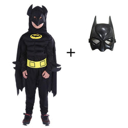 Kids Boys Muscle Batman Costumes with Mask and Cape