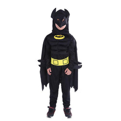 Kids Boys Muscle Batman Costumes with Mask and Cape