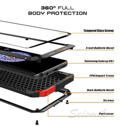 Full Protective Doom Armor Shockproof Metal Case For Samsung Galaxy Series + Tempered Glass