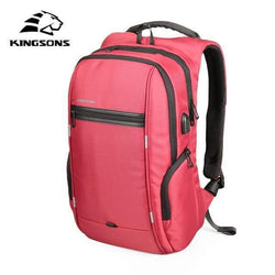 Anti Theft Backpack With USB ChargerModel A Red 15 Inches 