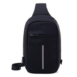 Anti Theft Crossbody Backpack USB RechargeableBlack 31cm 
