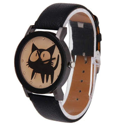 Cat Leather WatchBlack 