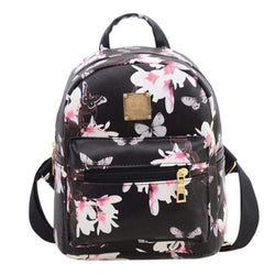 Floral Leather Backpack 