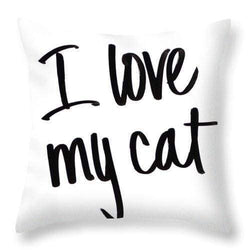 I Love My Cat Throw Pillow14" x 14" Yes 