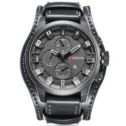 Leather Band Sports Watch 
