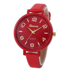 Leather Casual WatchRed 