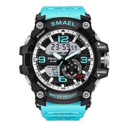 Military Army Wristwatch LED QuartzLight Blue 
