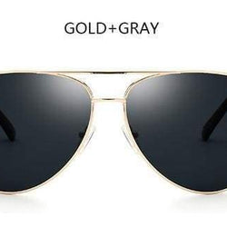 Polarized Aviation Oversized Sunglassesgold gray 
