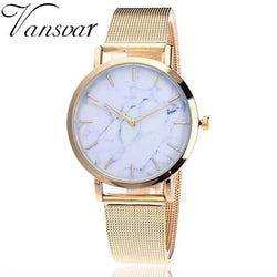 Vansvar Creative Marble Wrist Watch Casual Women