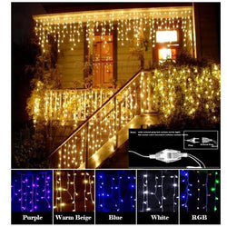 Christmas Garland LED Curtain Icicle String 