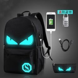Anti Theft School Backpack with Luminous Animation and USB ChargingBlack 1 