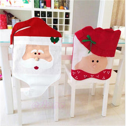 Santa Claus Cap Chair Covers Decoration 