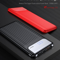 10000mAh LED Display Quick Charge 3.0 Dual USB Power Bank