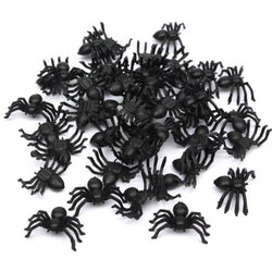 50 Piece Black Spider Halloween Decoration 