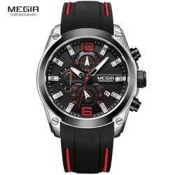 Waterproof Multifunction Silicone Rubber Strap Watch
