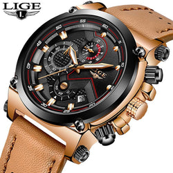 Leather Waterproof Sports Watch