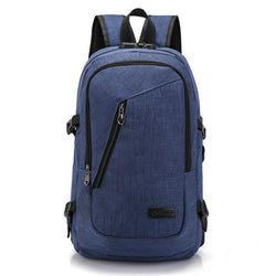 Anti Theft Business Backpack With USB ChargingBlue 