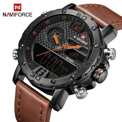 Leather Sports Waterproof Military Watch