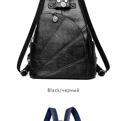 Women Anti-theft Leather Backpack