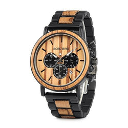 Bambu Quartz Wooden Chronograph WatchLight Brown 