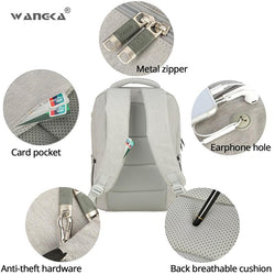 Anti Theft Canvas Leisure Business 15.6inch Laptop Backpack With Headphone Interface