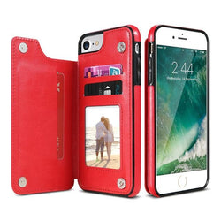 Retro PU Leather Multi Card Holder Case For iPhone