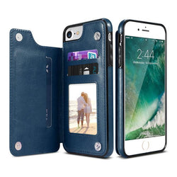 Retro PU Leather Multi Card Holder Case For iPhone