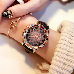 Crystal Dress Leather Strap Women Watch