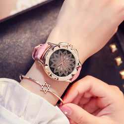 Crystal Dress Leather Strap Women Watch