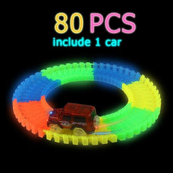 Glow Track Racing Set Car Toy80 pcs with 1 car 