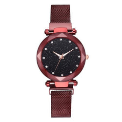Magnet Buckle Starry Geometric Surface Casual Women Wristwatch