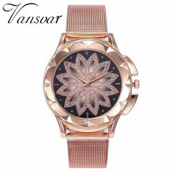 Flower Rhinestone Female Quartz Watch