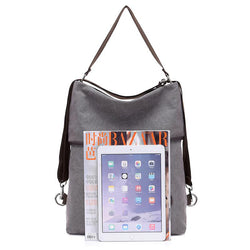 Fashion Women Simple Canvas Large Capacity Waterproof Anti Theft Backpack