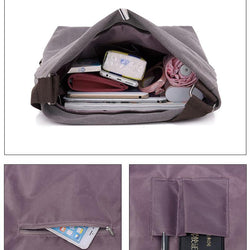 Fashion Women Simple Canvas Large Capacity Waterproof Anti Theft Backpack