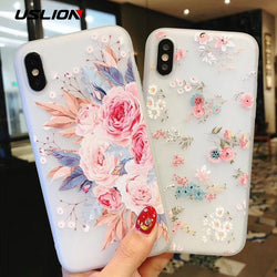 Flower Silicon Phone Case For iPhone 7 8 Plus XS Max XR  X 8 7 6 6S Plus 5 SE