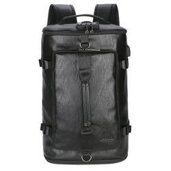 New Anti-theft Leather Man Backpack with Password Lock and USB Charging Port