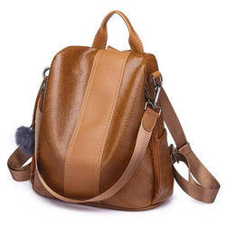 New Fashion Casual Leather Women Anti Theft Backpack