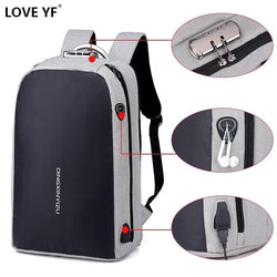 Anti-theft Password Lock Waterproof Backpack with USB Charging