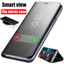 Mirror Flip Case For Samsung Galaxy S8 S9 S10 Plus A7 A8 A6 J6 J4 Plus J8 2018 S7 Edge A5 J5 J3 J7 Prime Note 9 8 A30 A50