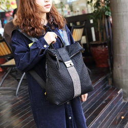 New Diamond Leather Women Anti Theft Backpack