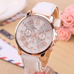 Luxury Brand Leather Quartz Watch Women