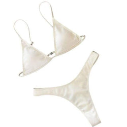 Swimsuit Micro Bikini Brazilian BottomWhite L 