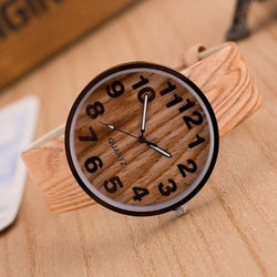 Wood Grain Leather Watch 